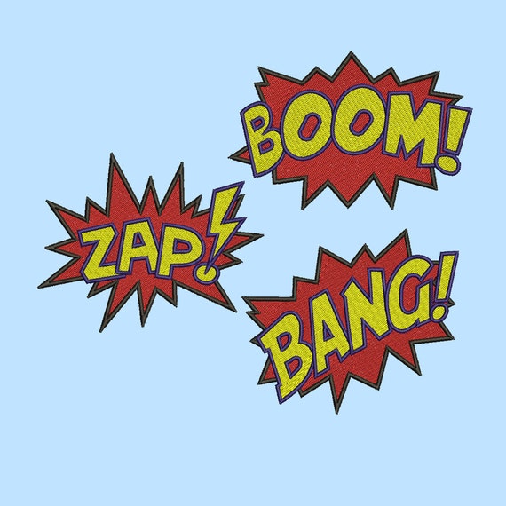 Bang Boom Zap embroidery designs 3 Size Bang Boom Zap Design