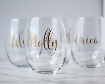 Personalized stemless wine glasses-qty of 1
