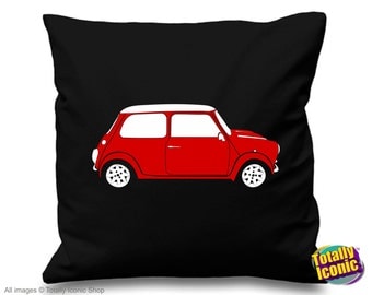 Red Mini Cooper Pillow Cushion Cover - Classic Mini Car