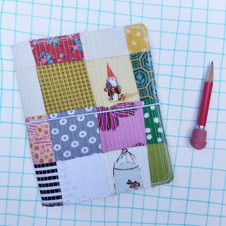 Fabric planner Quilted journal cover fauxdori quilt by robayre