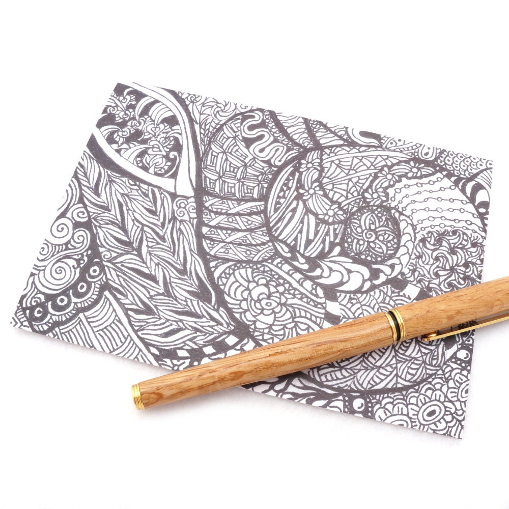 Blank Note Cards Zentangle Art Set of 4 FREE by CreationsByJDB