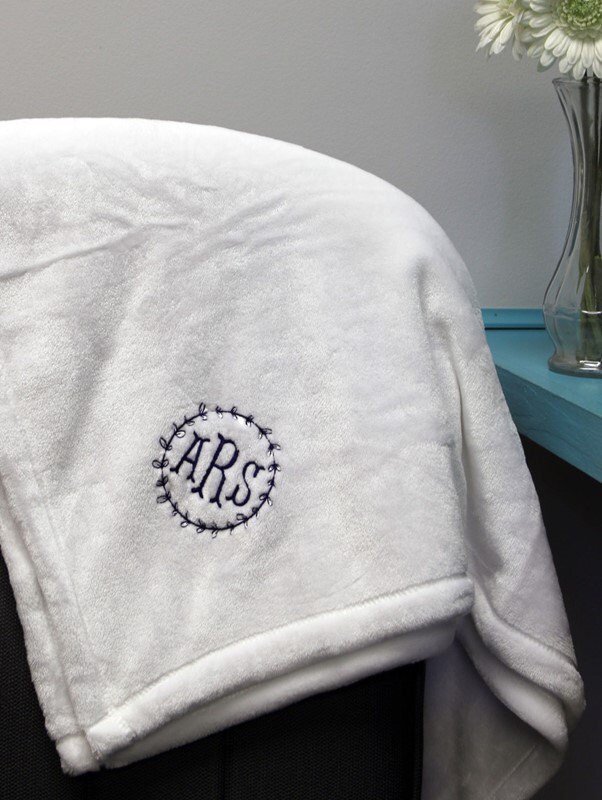 Personalized Throw Blanket Monogrammed Micro Fleece Throw