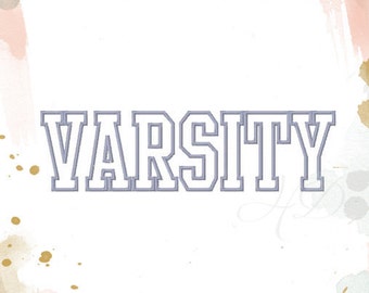 2.5" inch Varsity Applique Embroidery Font Machine Embroidery Pattern BX Instant Download PES All Formats Jersey