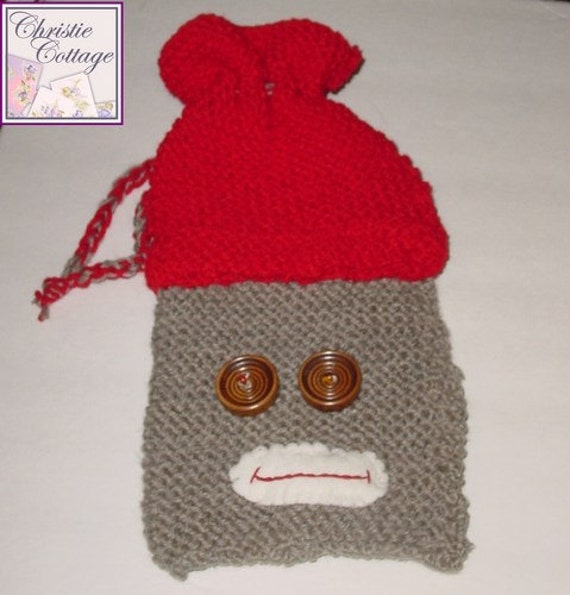 Sock Monkey Pouch for your eReader - Knit - Cozie