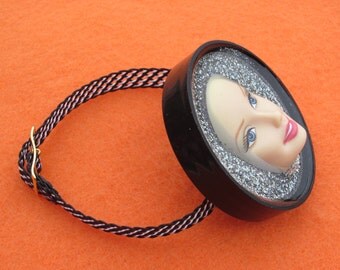Beautiful Barbie - upcycled bottle cap bracelet