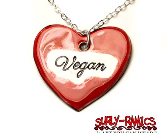 Vegan Ceramic Necklace with Chain