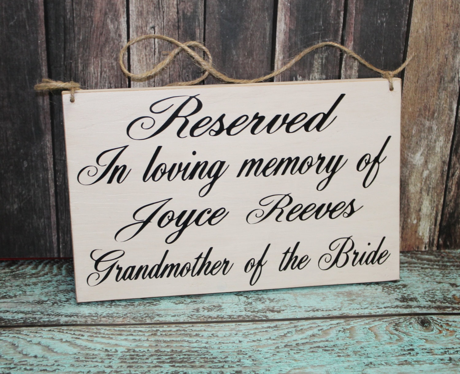 Download Wedding Sign RESERVED In Loving Memory of Personalized