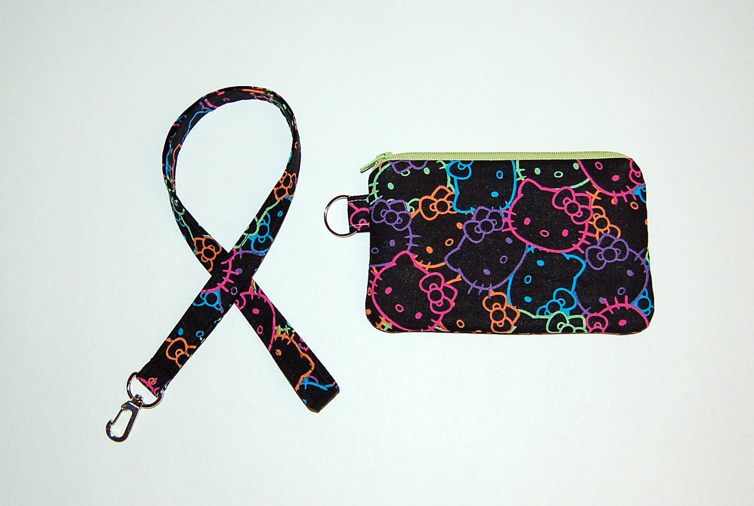 Wallet Zipper Pouch with Removable Lanyard Cell by RKEMdesigns