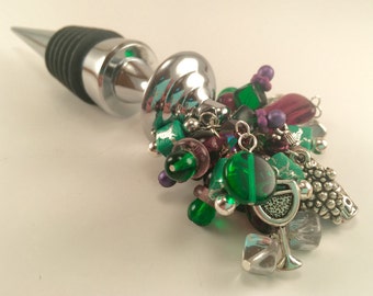 Wine Lover's Beaded Wine Bottle Stopper