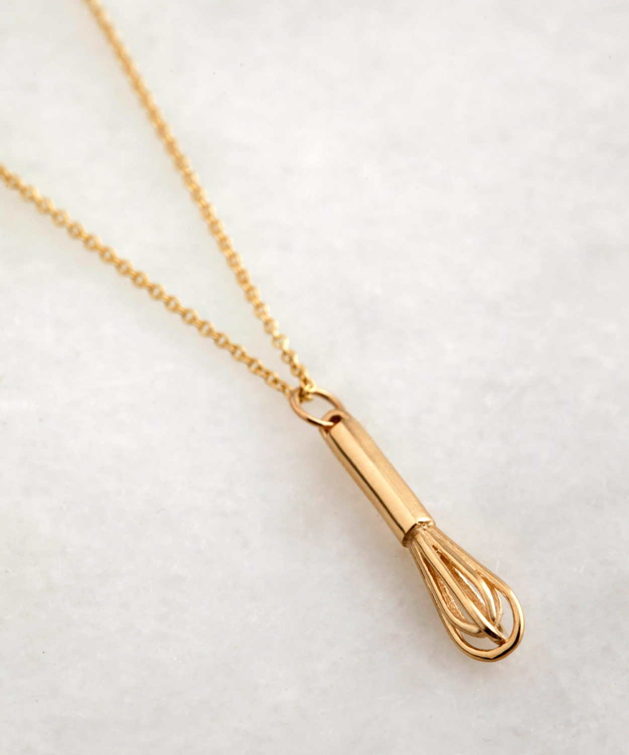 18K Gold Dipped Whisk Pendant or Charm