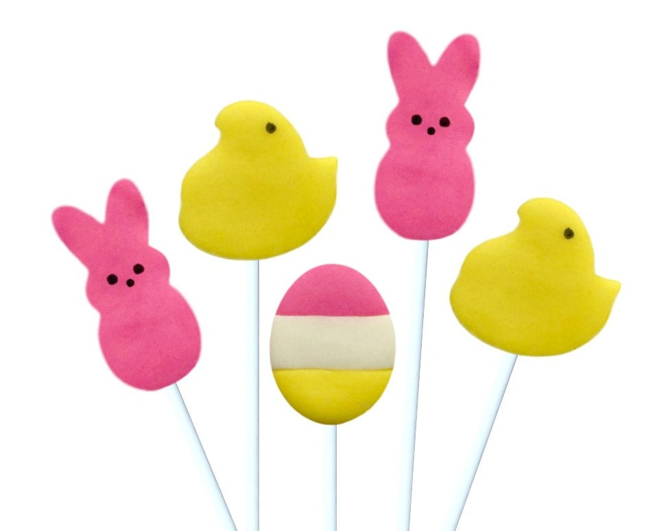 Peeps Style Bunnies and Chicks Lollipops Great Candy for