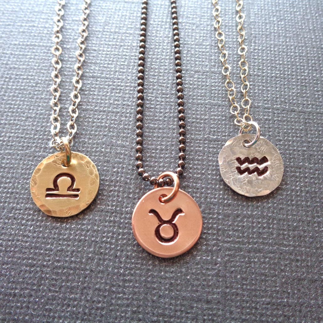 Small Zodiac Necklace Gold Fill Sterling Silver Necklace
