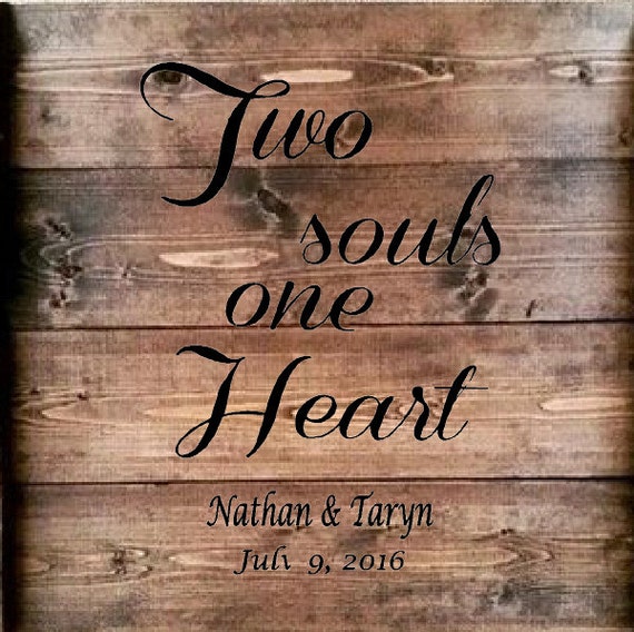 Two Souls One Heart Vinyl Stencil For 11 X 16 Board