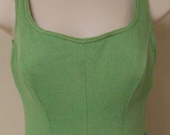 Vintage Cole of California Original one piece swimsuit greens solid/stripe small