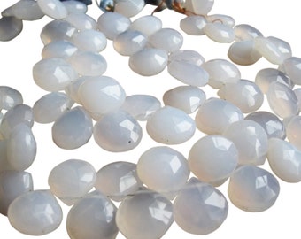 Natural Chalcedony Beads, Faceted Briolettes, Natural Blue, SKU 288