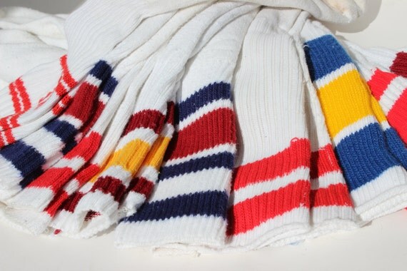 Vintage Tube Sock Collection Tall Striped Vintage Athletic