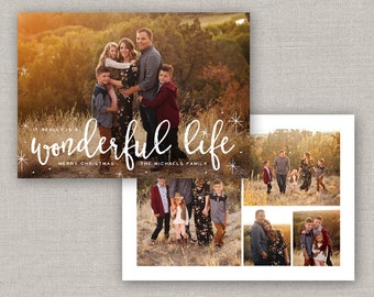 Starry Christmas Card Template #10 for Photoshop: Instant Download