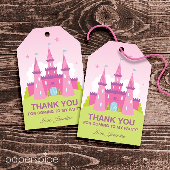 Personalized Princess Party Favor Tags – DIY Printable – Fairytale Castle – Hang Tags (Digital File) Il_570xn
