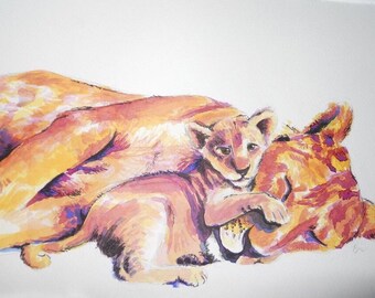 Baby Animal Watercolor Painting