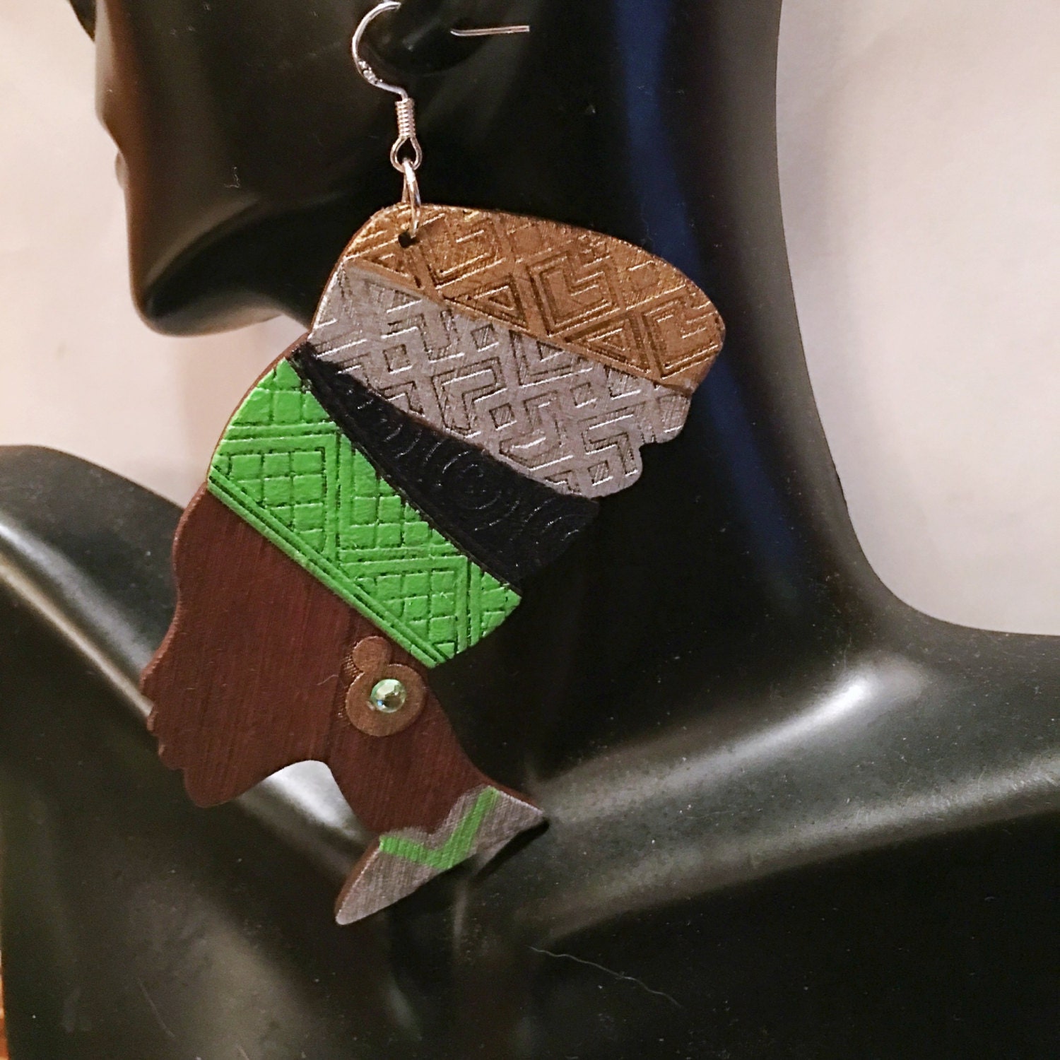 African Queen Wood Earrings Africa Wood EarringsQueen