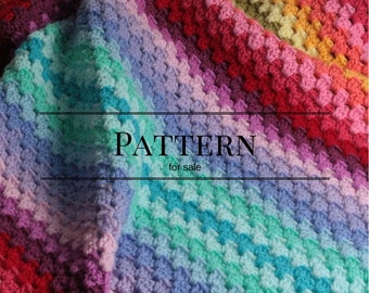 Crochet afghan pattern, Ombre Granny Stripe crochet blanket