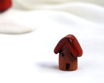 Tiny Rustic terracotta and Strawberry fairy house Fairy Garden Moss Terrarium - Hand Made Ceramic Eco-Friendly Home Decor by studio Vishnya