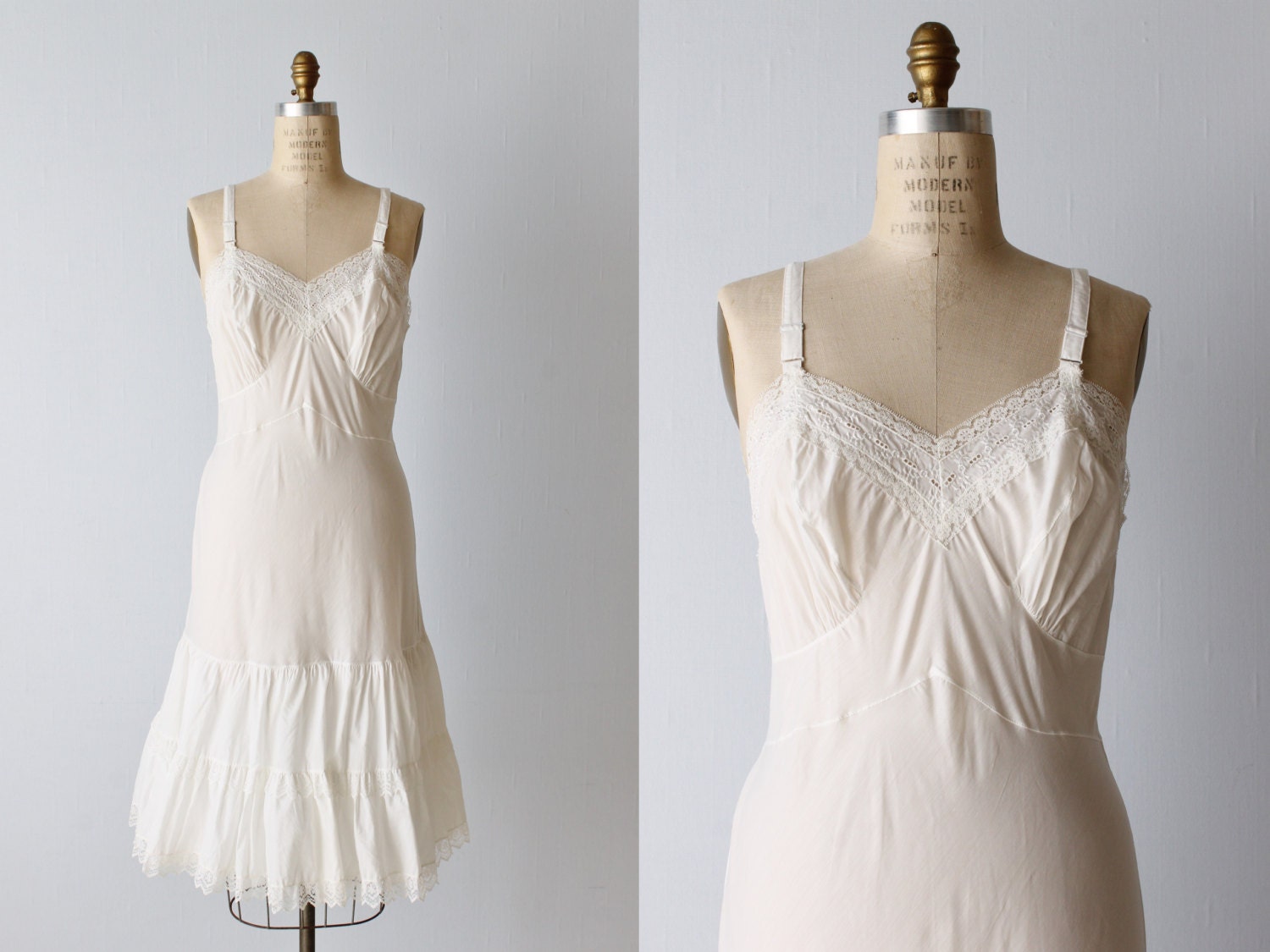 Vintage White Cotton Slip Dress   White Cotton Slip   Eyelet