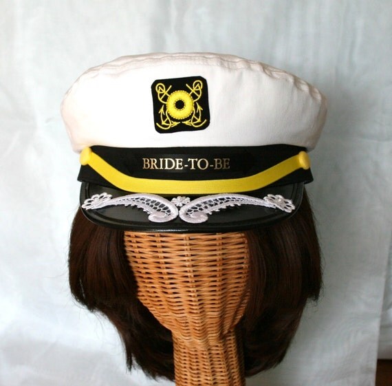 Personalized CAPTAIN'S Hat with VEIL perfect for Nautical