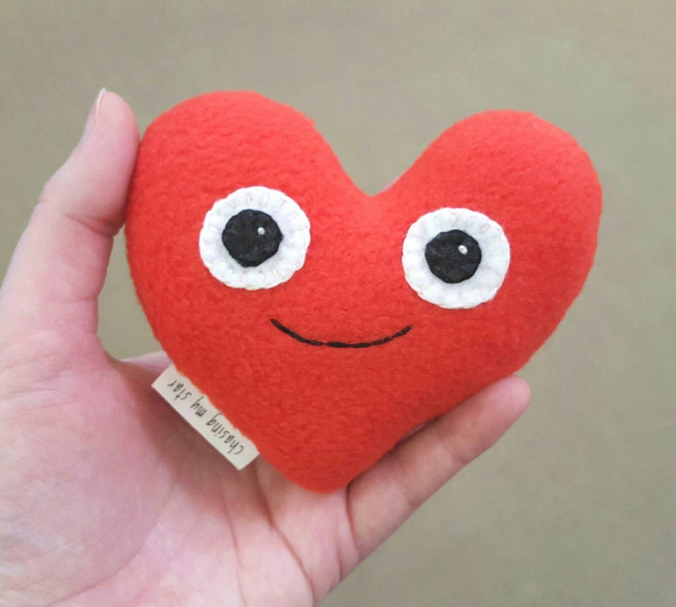 realistic heart plush