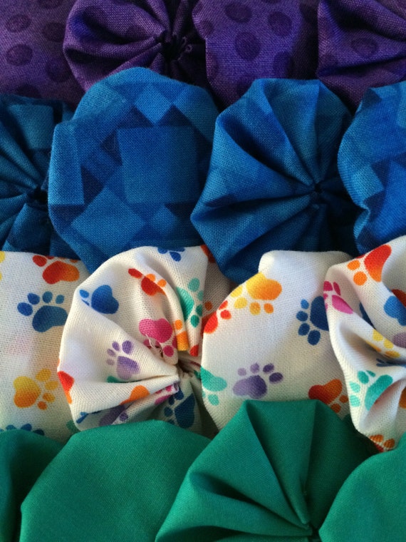 fabric yoyo puff appliqu 233 paw prints doggie set 24 pieces fabric yoyo puff appliqu 233 paw prints doggie set 24 pieces