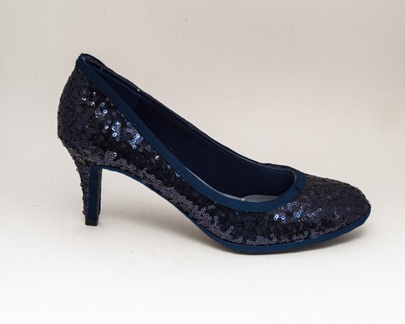 blue sequin heels