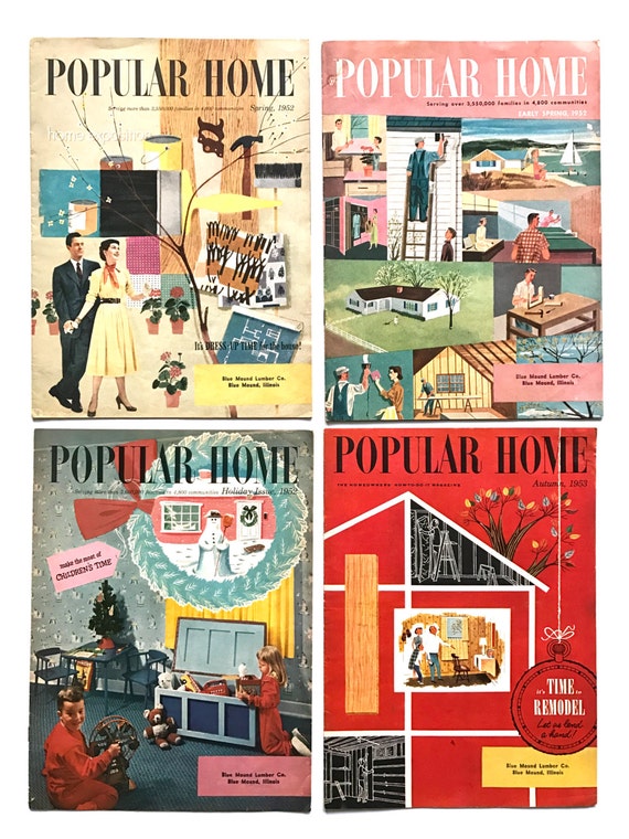 LOT 4 Vintage Magazines Popular Home 1950s DIY House