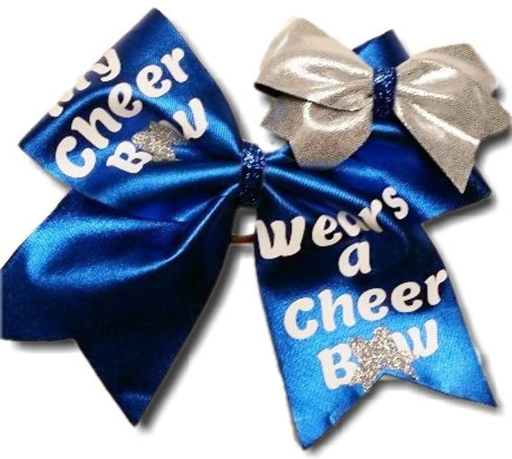 Download My Cheer Bow Wears a Cheer Bow Large Blue Mystique Hair Bow