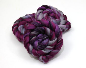 Merino Wool Roving (combed top) - Custom Blended Commercially Dyed Roving for Spinning or Felting - 4 oz