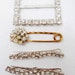 Vintage Crystal Hair Clips Belt Buckle Copper Pin Brooch Victorian 1920's Christmas Lot Destash Retro Art Deco Art Nouveau Runway Statement