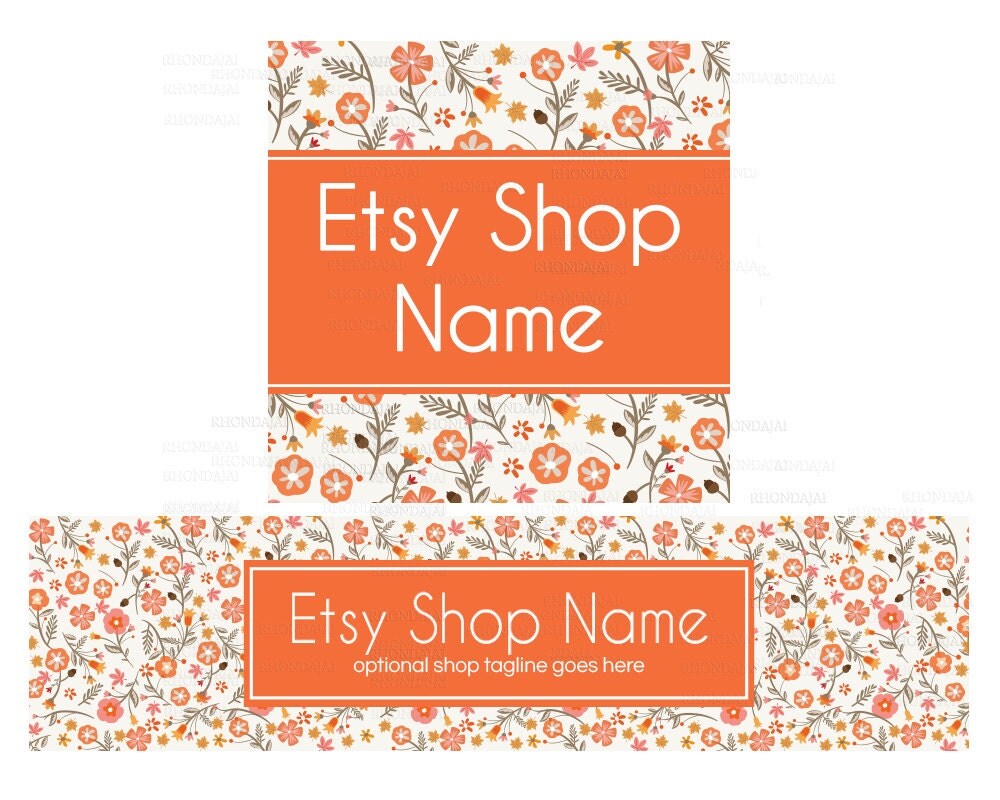 Shop Banner Set Floral Etsy Cover Photo Etsy Shop Covers