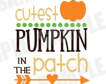 SVG DXF Commercial/Personal Use Cutest Pumpkin in the Patch Autumn Fall Svg Silhouette Cameo cut file