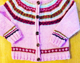 Fair Isle Sweater Size 5, Fair Isle Cardigan Sweater Size 6 - 8, Fair Isle Sweater Size 9- 10, Child Knit Cardigan Size 11 - 12