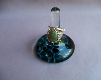 Hand Blown Glass Ring Holder,Art Glass.