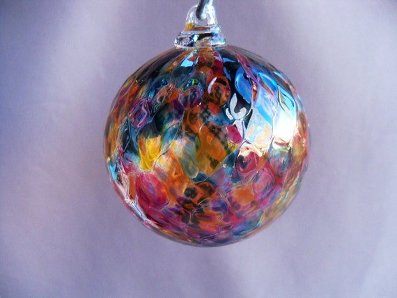 Hand Blown Art Glass Christmas Ornament/Ball/Suncatcher