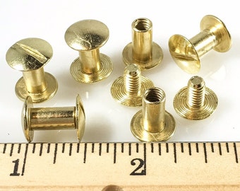 CONCHOS Chicago Screws 3/8 inch Plain 50 pcs BP GOLD