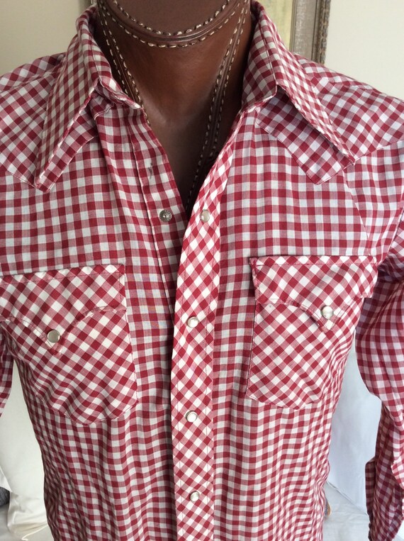 Items similar to Red gingham western shirt on Etsy