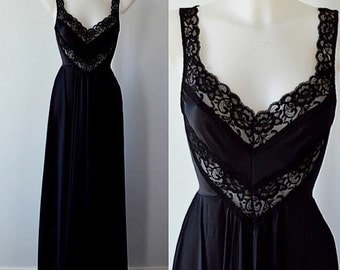 Vintage Undercover Wear Black Nightgown, Vintage Nightgown, Vintage Black Nightgown, Nightgown, Romantic