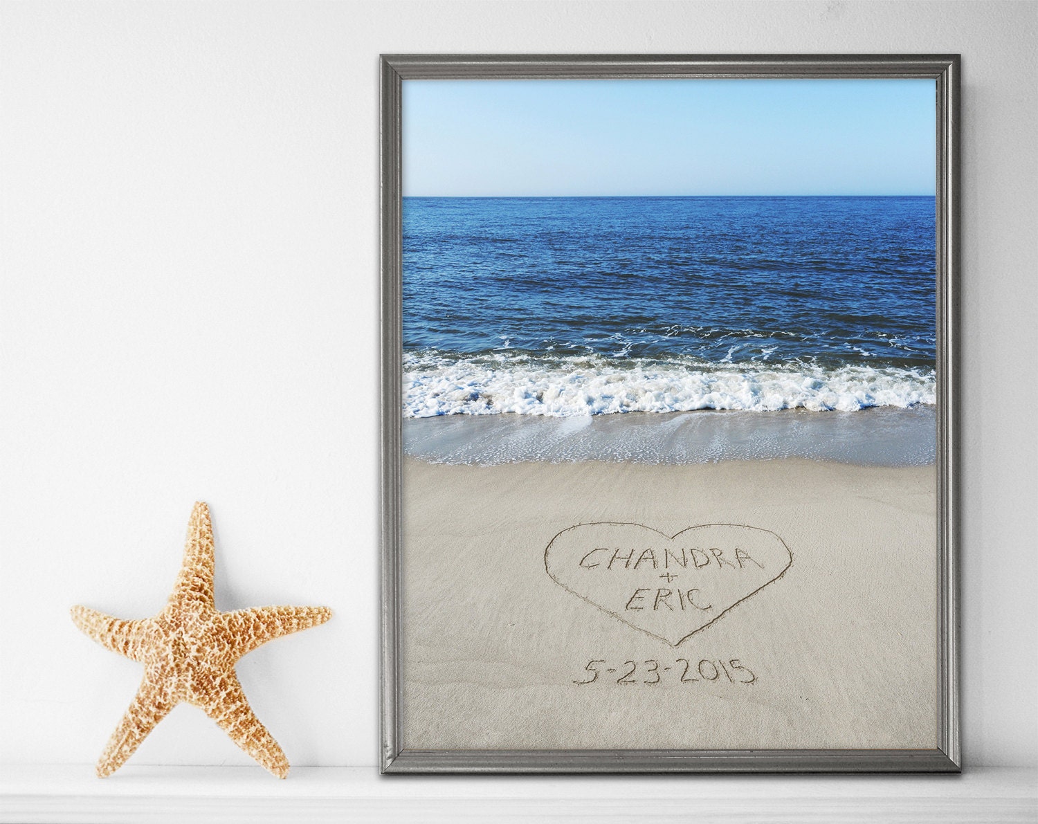 Sand Writing Personalized Print Beach Wall Art Beach Decor