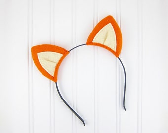 Fox Ears Headband Orange Felt Fox Ears Costume Headband