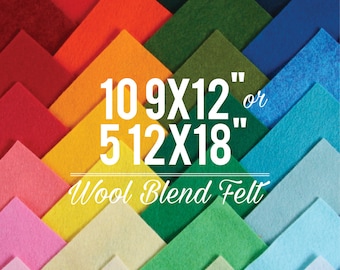Wool Felt Sheets // Choose your own colors // Assorted Fabric, Wool Blend Felt, Felt Bows, Die Cut, Custom Colors, Felt Patterns