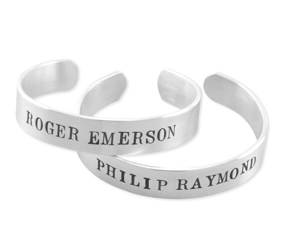 Cuff Bracelet for boys hand stamped sterling silver