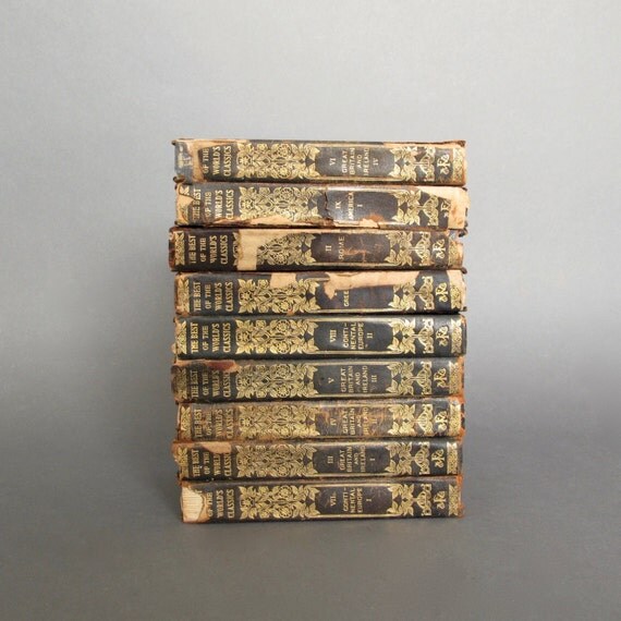 Collection of 9 Leather bound books The Best of the Worlds