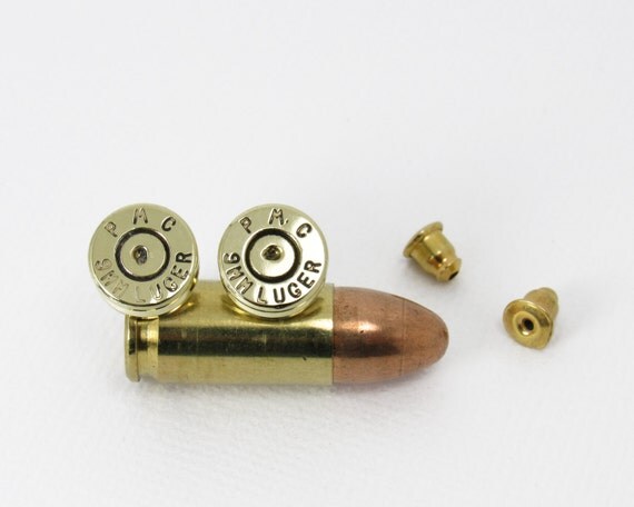 9mm Bullet Casing Earrings