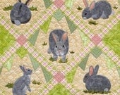 Quilt Pattern, Rabbit Tracks, Spring Decor, Easter Decor, Bunny Wall Hanging, Crib Quilt, Applique Quilt, Pieced Quilt, PATTERN ONLY